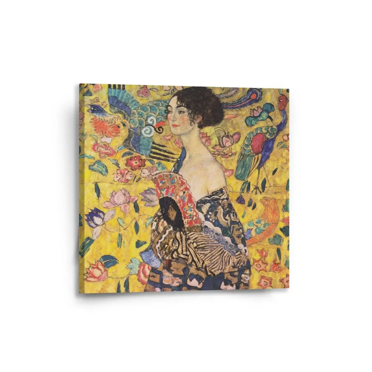 Obraz Dáma s vějířem - Gustav Klimt - 50x50 cm