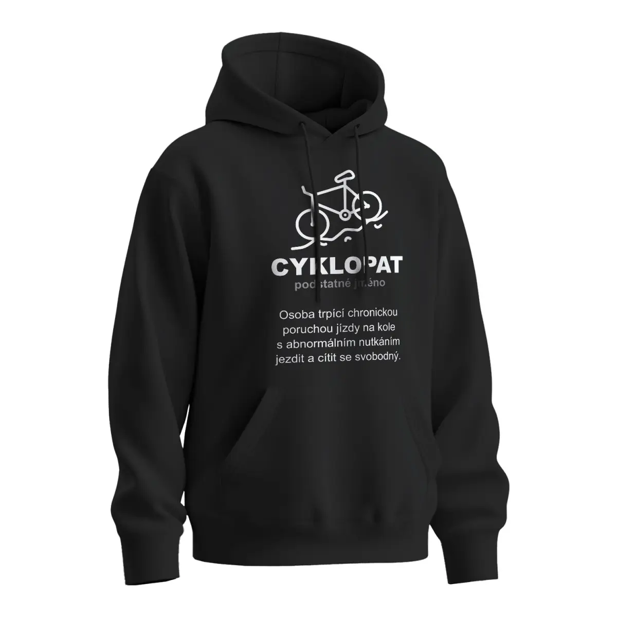 Mikina s potiskem Cyklopat - černá 3XL