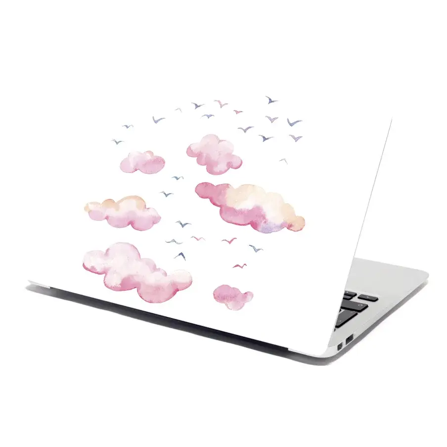 Samolepka na notebook Růžové mraky - 38x26 cm