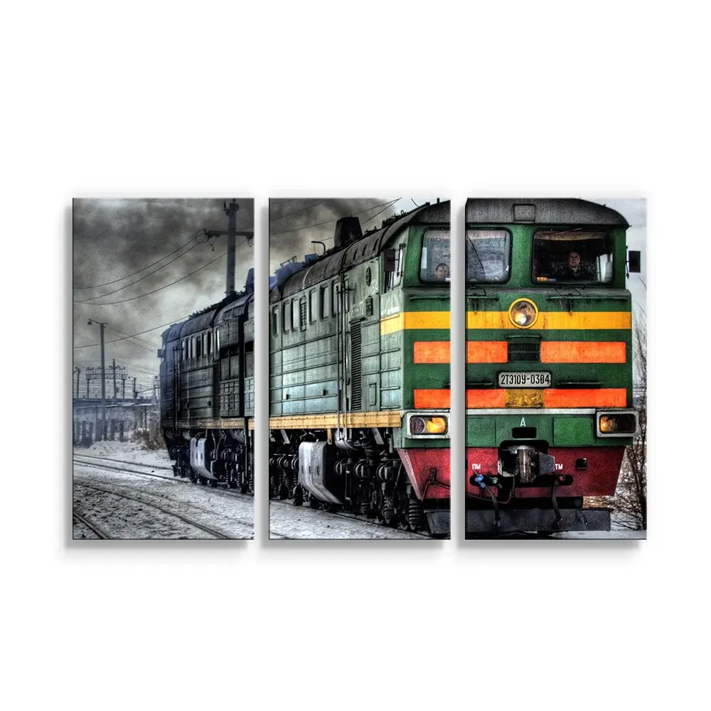 Obraz - 3-dílný Lokomotiva - 120x80 cm
