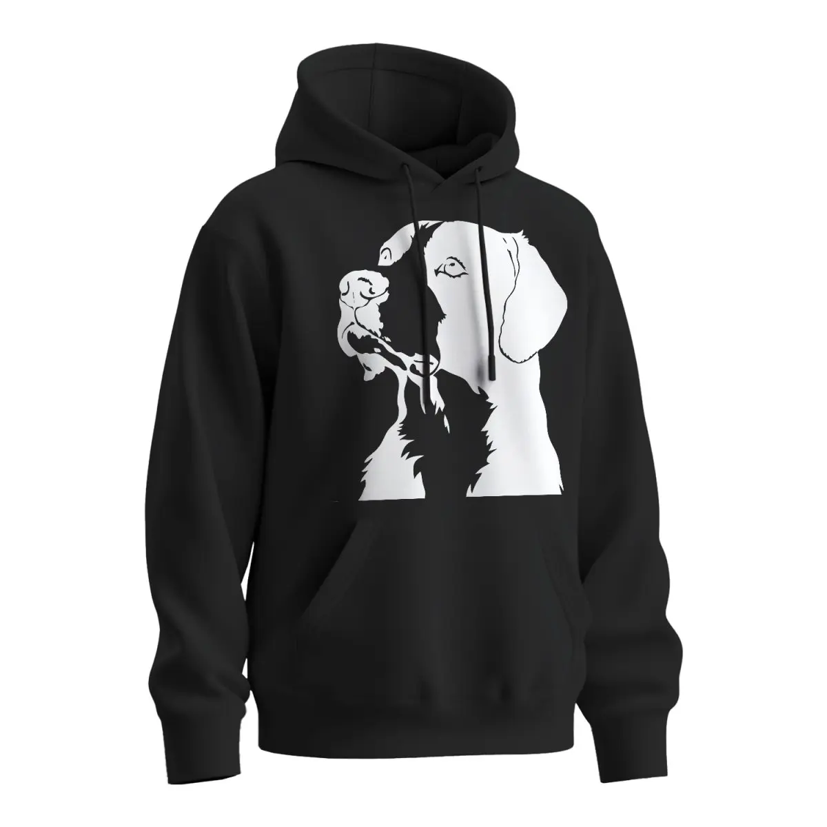 Mikina s potiskem Psí pohled - černá 2XL