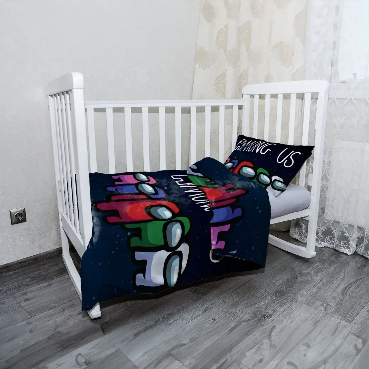 Mikroplyšové dětské povlečení do postýlky AMONG US ve vesmíru - 100x135 / 40x60
