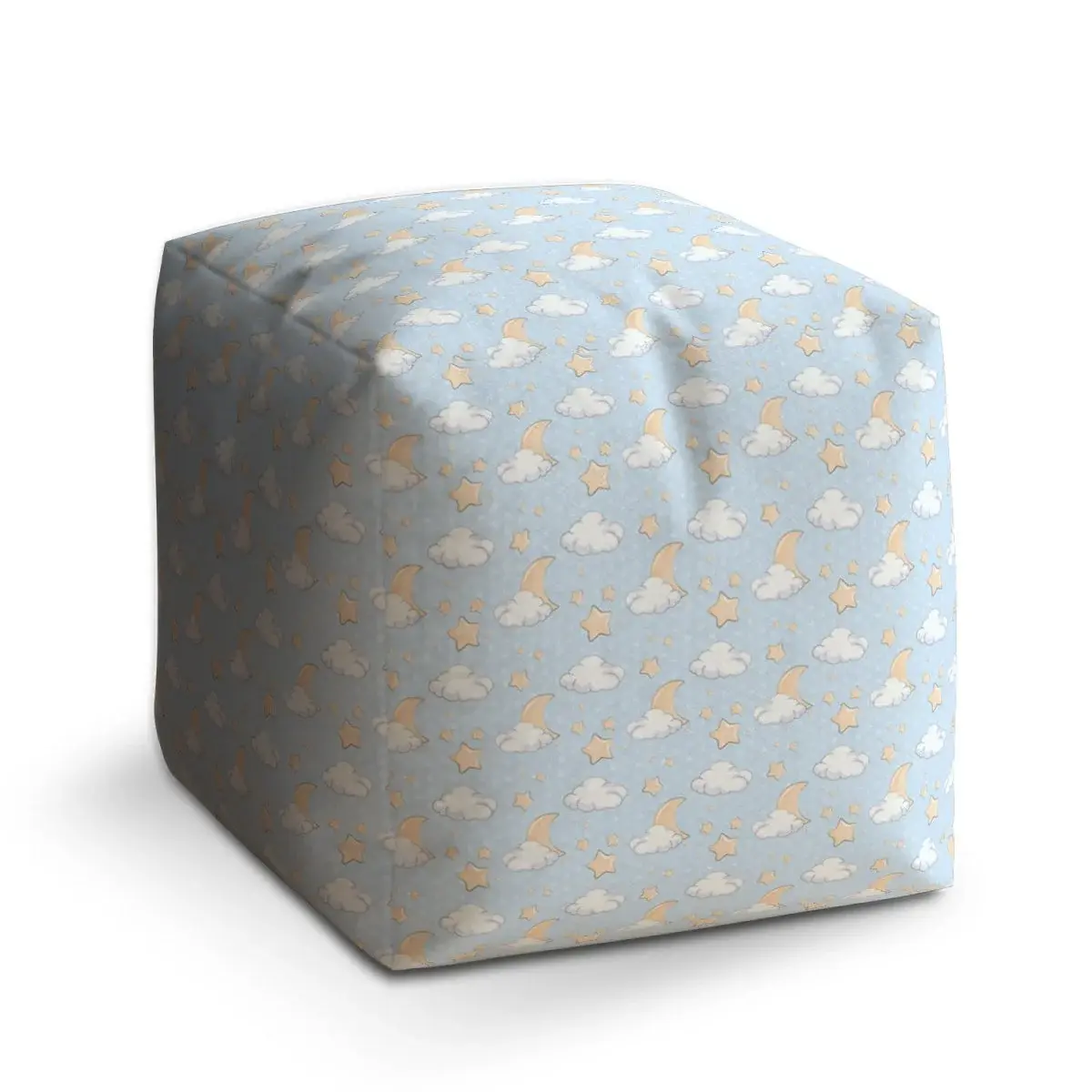 Taburet Cube Měsíčky, hvězdičky a mráčky - 40x40x40 cm