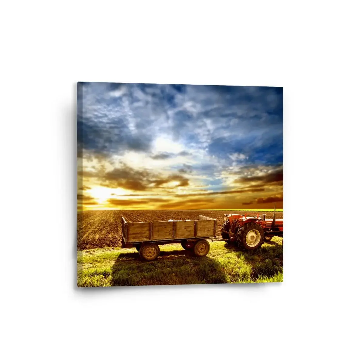 Obraz Traktor s vlečkou - 50x50 cm