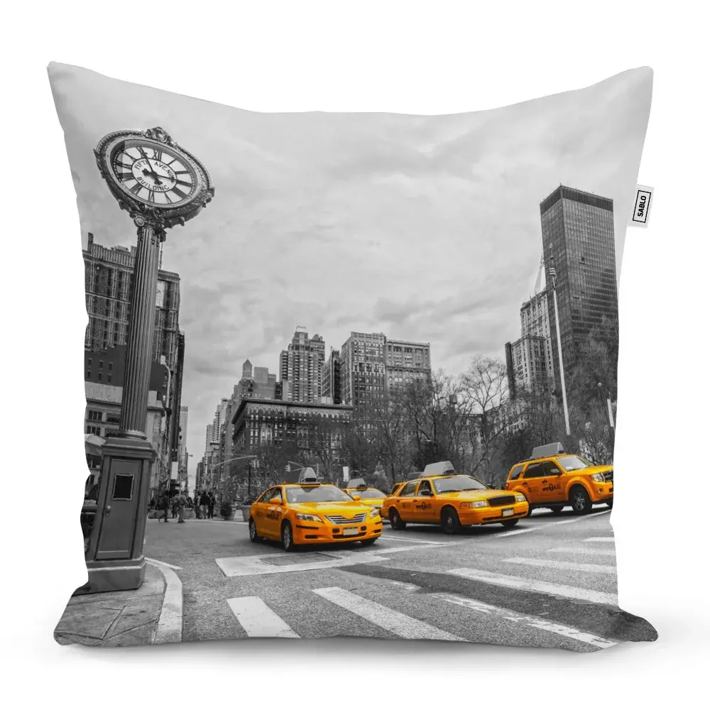 Polštář Žluté taxiky - 50x50 cm