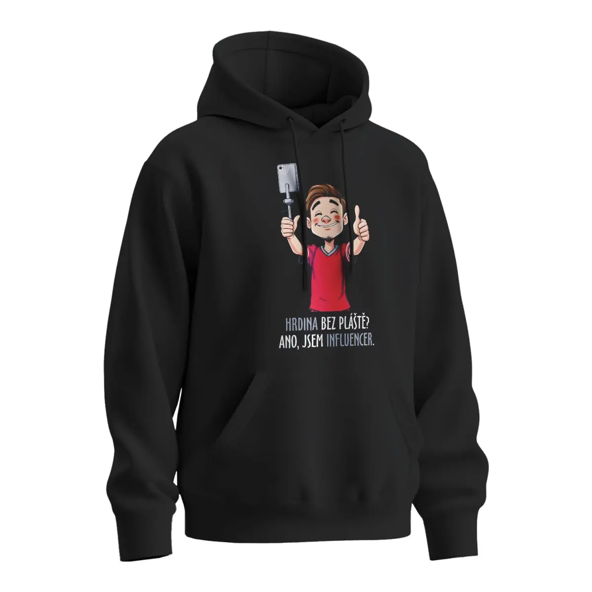 Mikina s potiskem Ano, jsem influencer - černá M