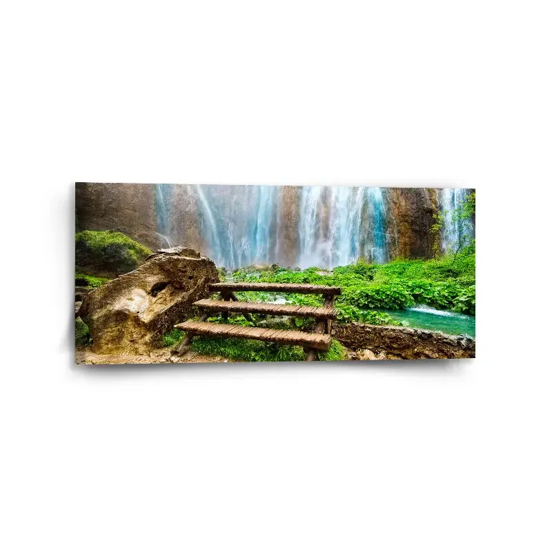 Obraz Posezení u vodopádu - 110x50 cm