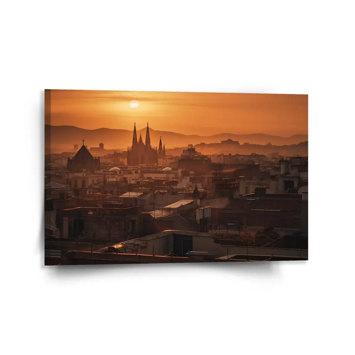 Obraz Barcelona Night Skyline - 120x80 cm