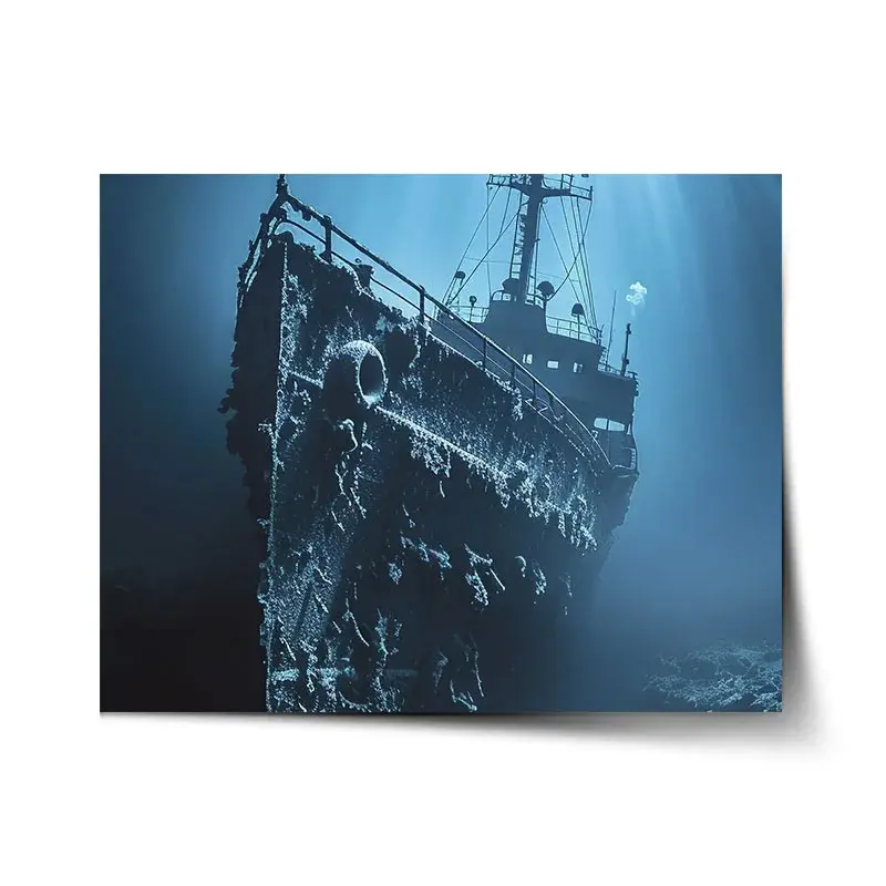 Plakát Vrak lodi na dně moře - 60x40 cm
