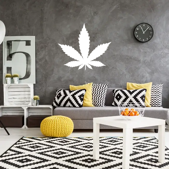Samolepka na zeď: List marihuany - 120x107 cm