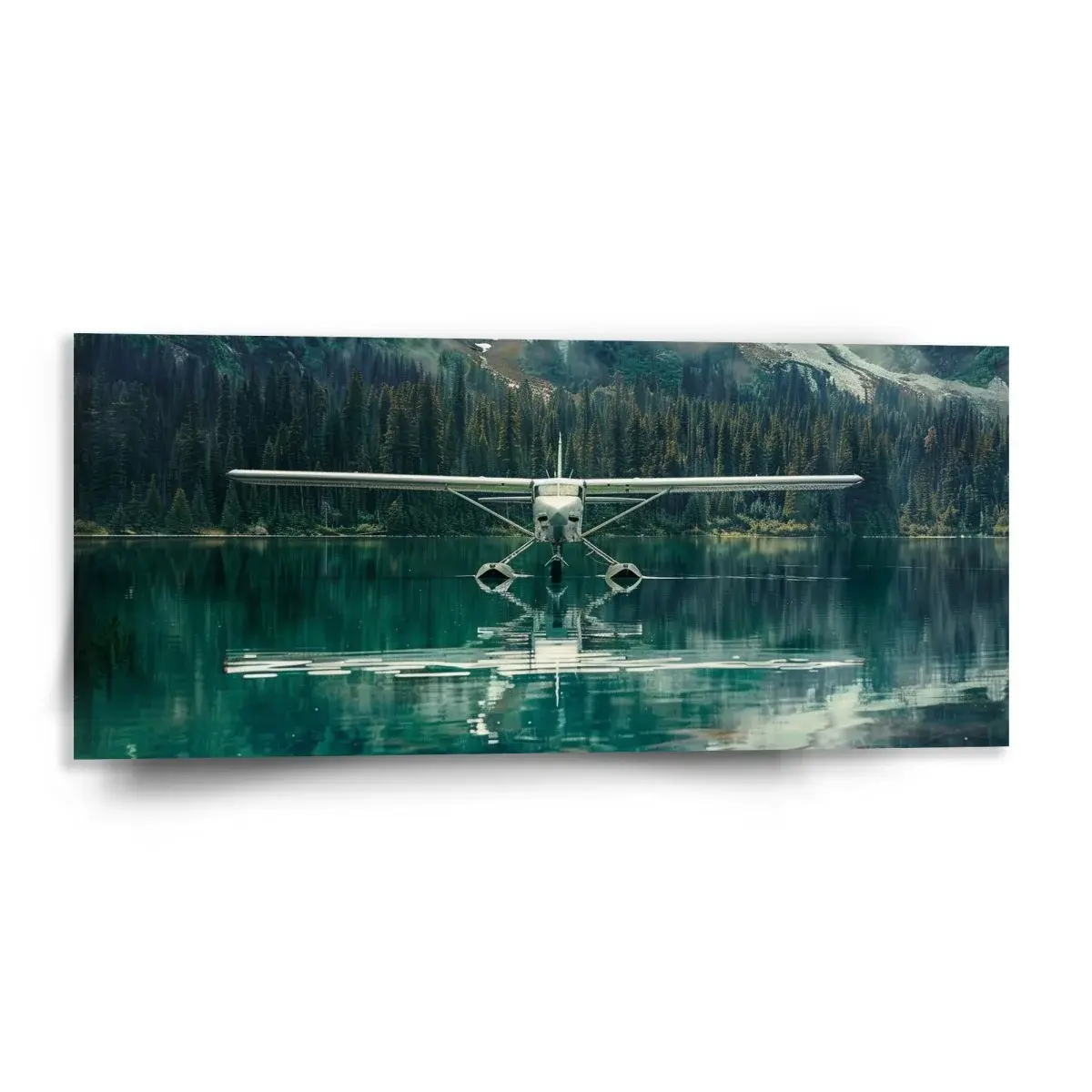 Obraz Hydroplán na horském jezeře - 110x50 cm