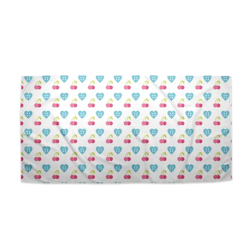 Ručník Třešně a srdce - 50x100 cm