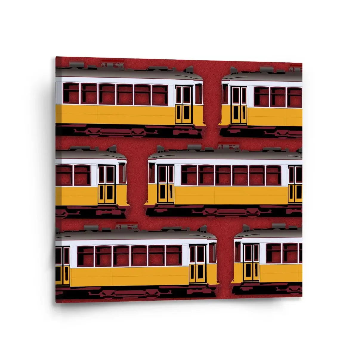 Obraz Lisabonské historické tramvaje Červený Pattern - 110x110 cm