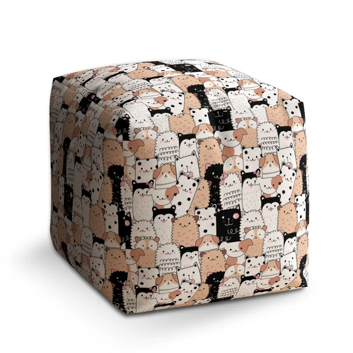Taburet Cube Roztomilá zvířátka - 50x50x50 cm