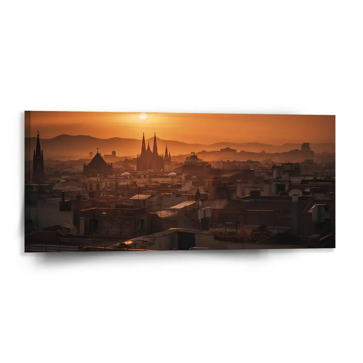 Obraz Barcelona Night Skyline - 110x50 cm