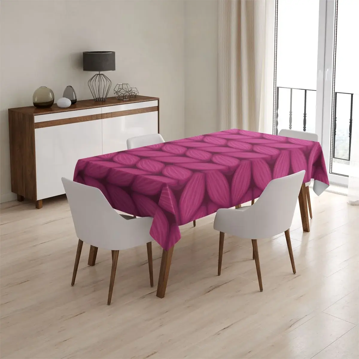 Ubrus Pletení ve fuchsiové barvě - 90x90 cm