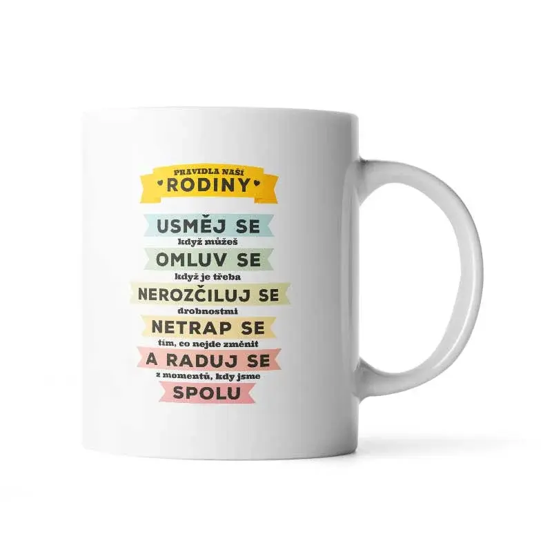 Hrnek Pravidla naší rodiny - 330 ml - standard