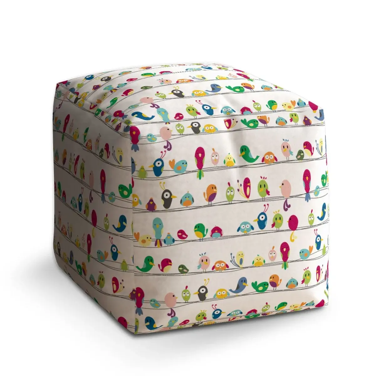 Taburet Cube Ptáčci - 60x60x60 cm