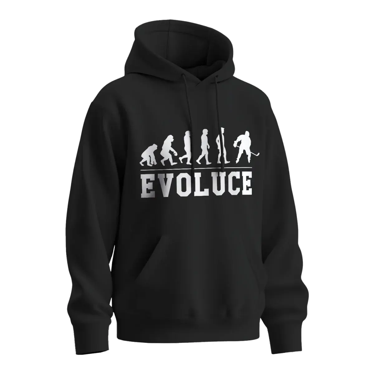 Mikina s potiskem Evoluce hokejisty - černá 4XL