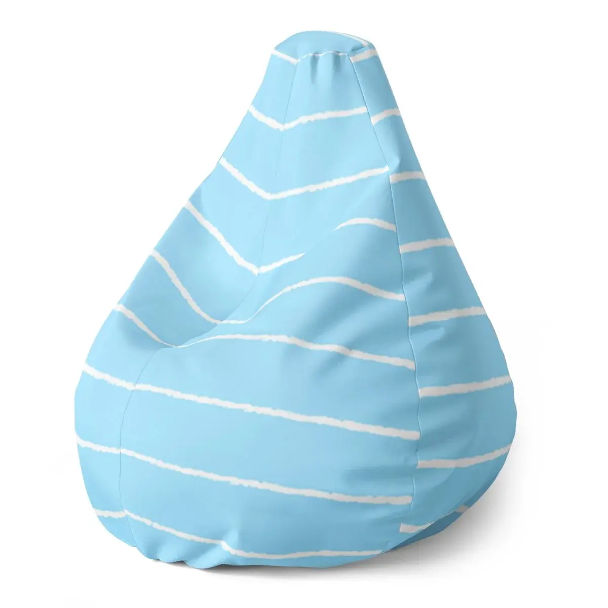 Sedací vak Pear Bílé linky na modré - 70 x 95 x 15 cm