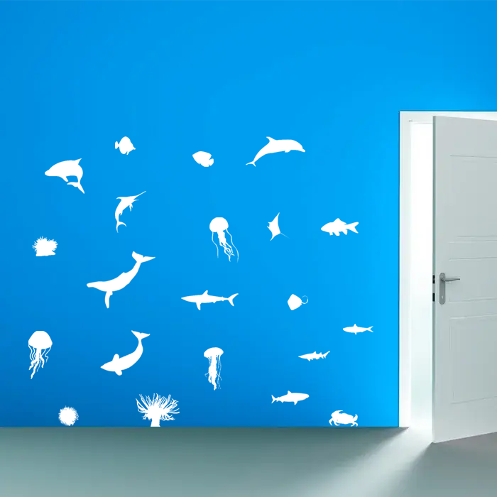 Samolepka na zeď: Mořský svět set