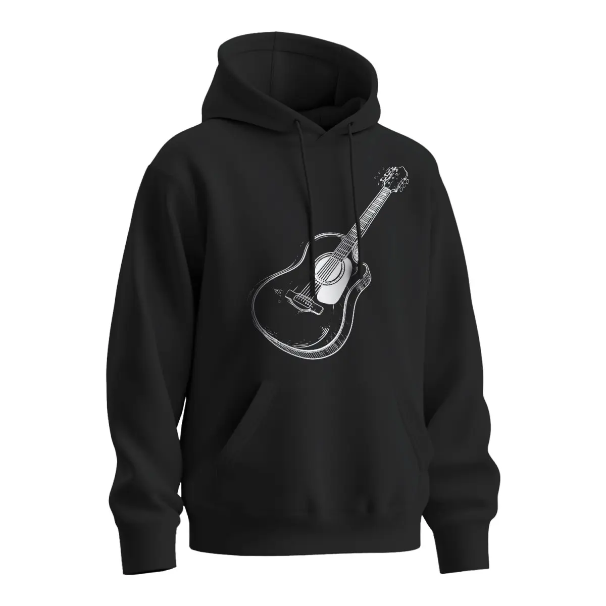 Mikina s potiskem Kytara - černá 5XL