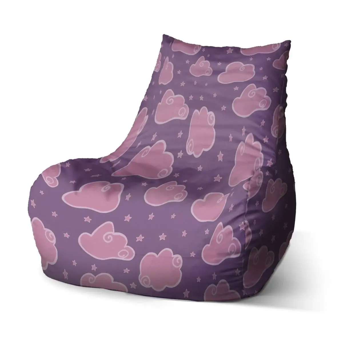 Sedací vak Bean Růžové obláčky - 100 x 90 x 45 cm