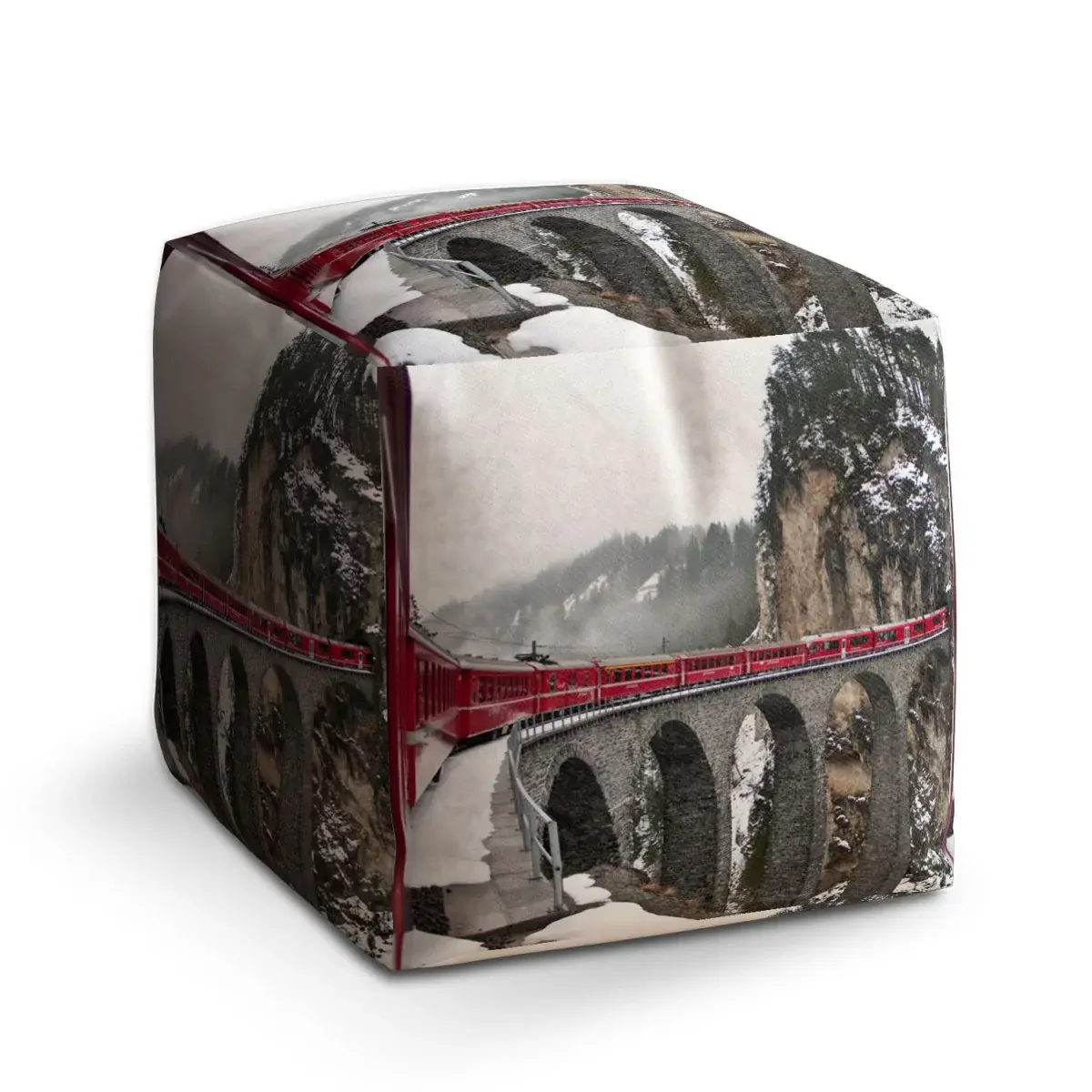 Taburet Cube Vlak na mostě 2 - 40x40x40 cm