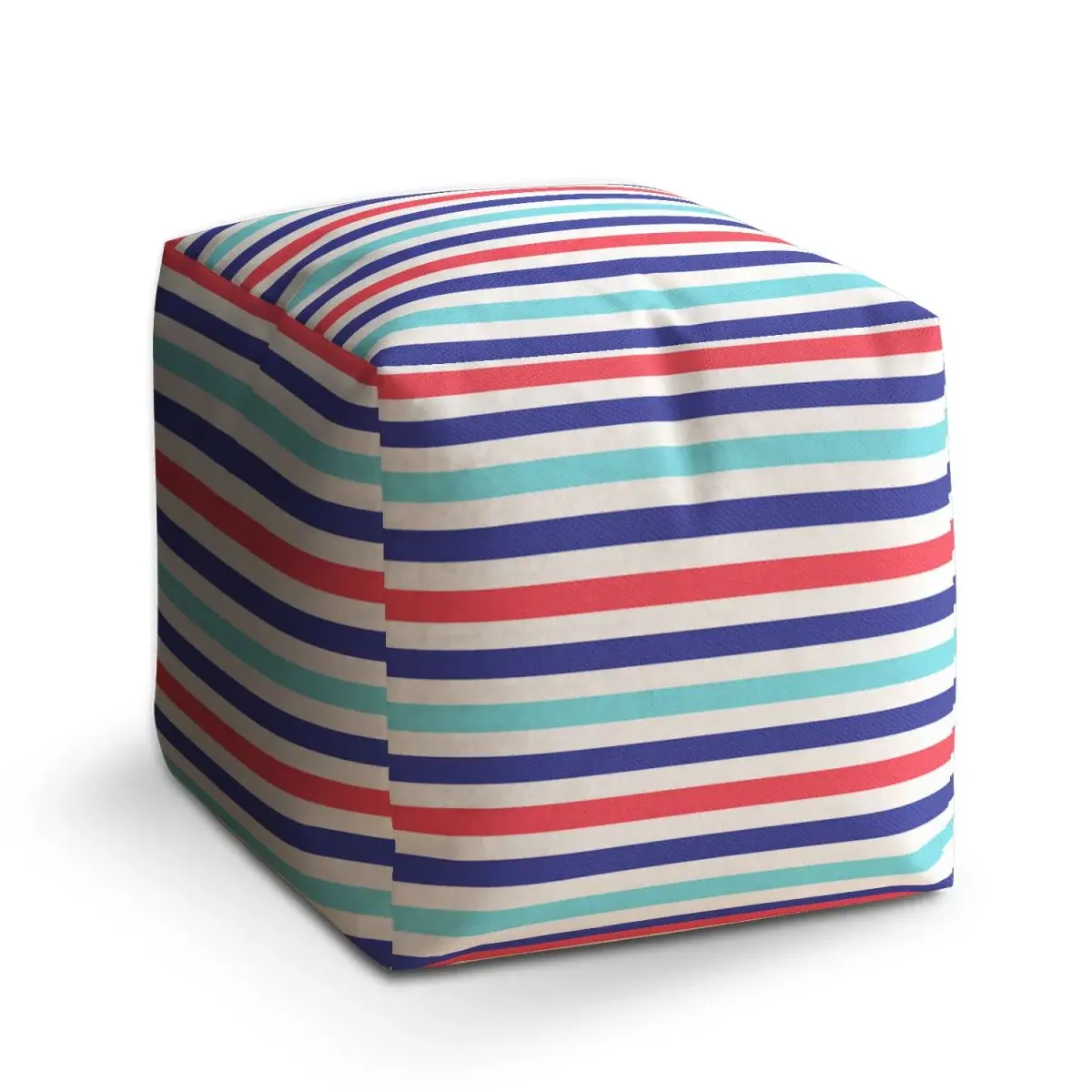 Taburet Cube Barevné veselé pruhy - 60x60x60 cm