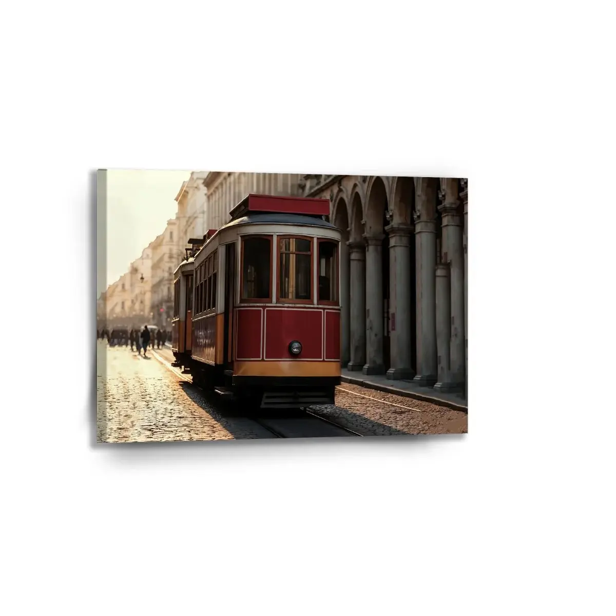 Obraz Historická červená tramvaj - 90x60 cm