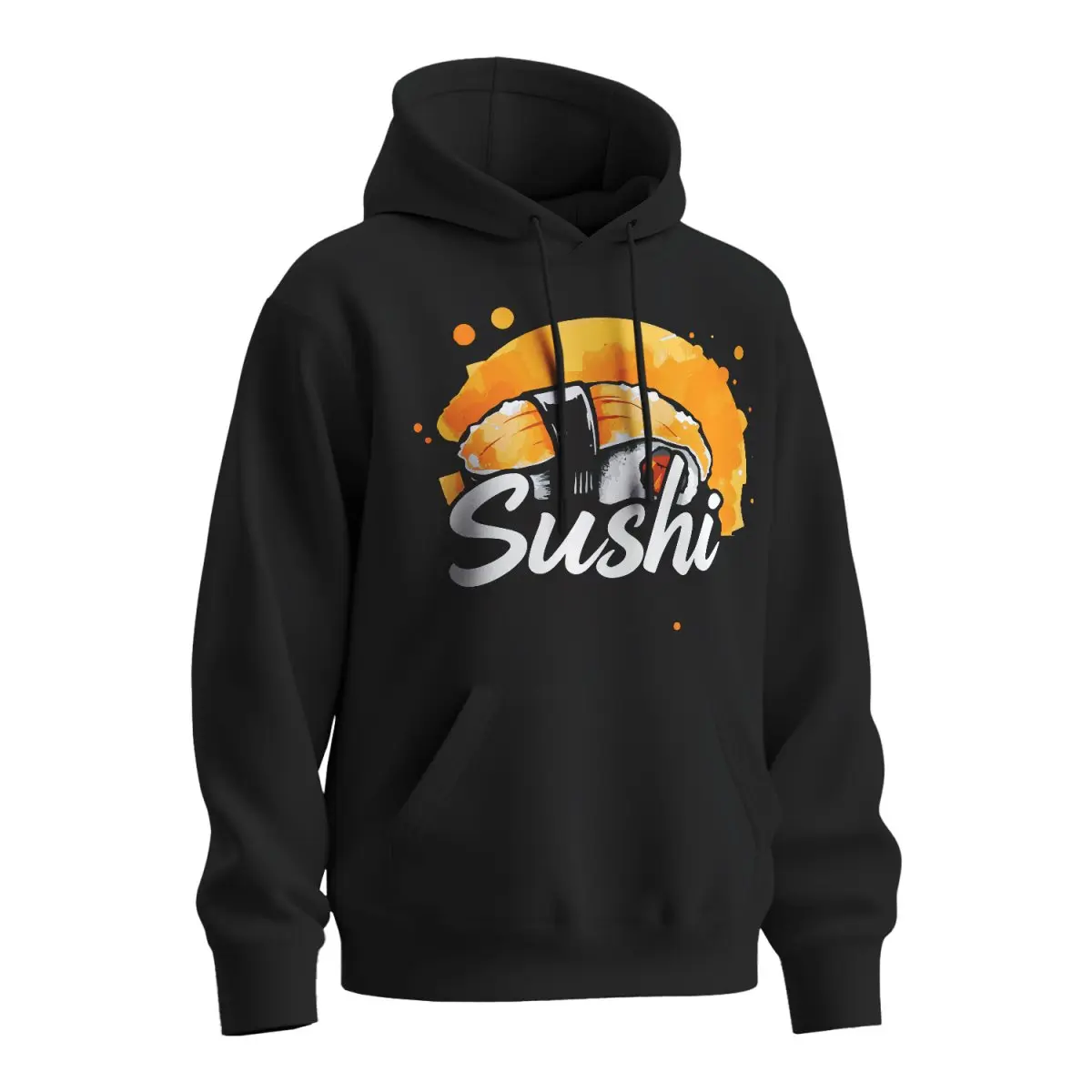 Mikina s potiskem Sushi - černá M
