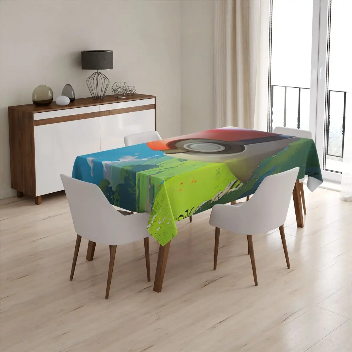 Ubrus Pokemon ball Krajina - 130x130 cm