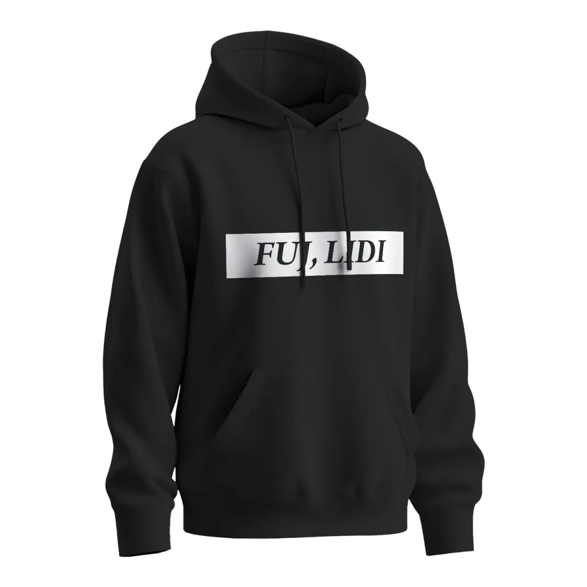 Mikina s potiskem FUJ, LIDI - černá 3XL