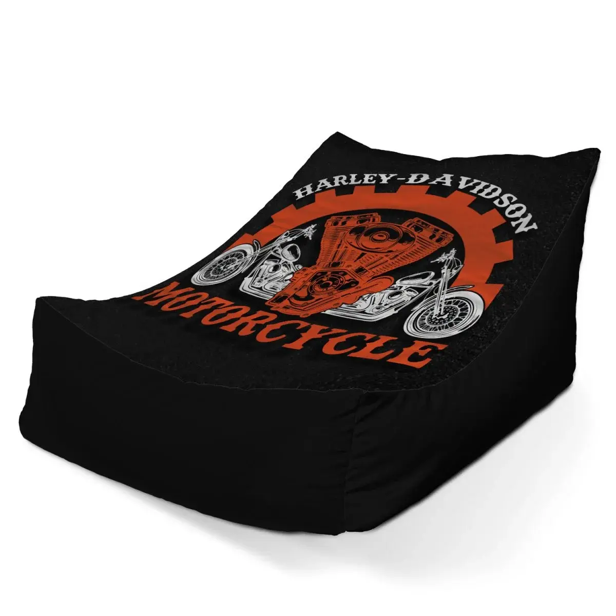 Sedací vak Lounge Harley-Davidson motor Černé pozadí - 120 x 100 x 80 cm