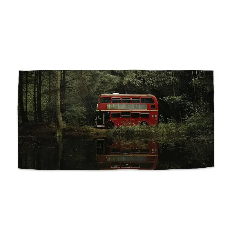 Ručník Červený patrový autobus - 50x100 cm