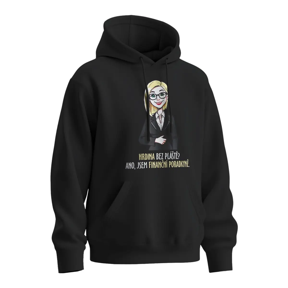 Mikina s potiskem Ano, jsem finanční poradkyně - černá 2XL