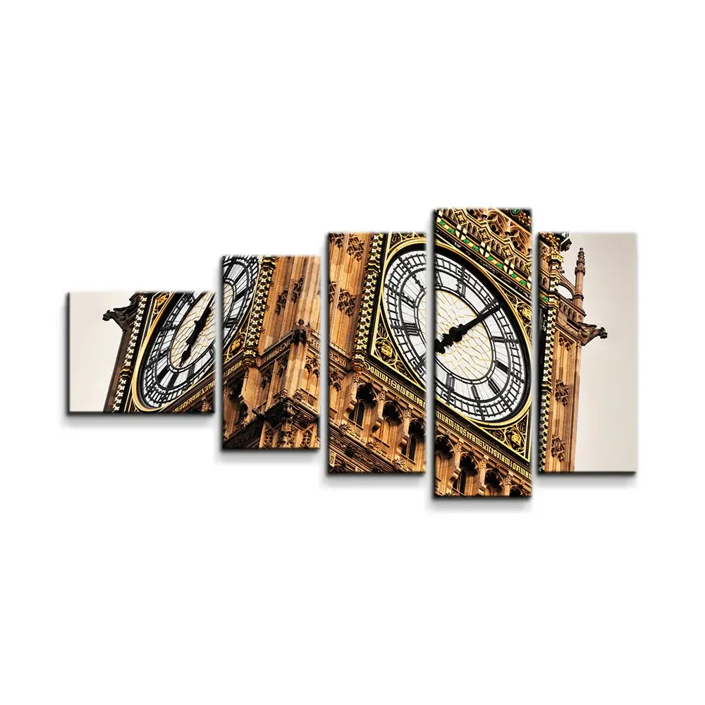 Obraz - 5-dílný Clock tower - 100x60 cm