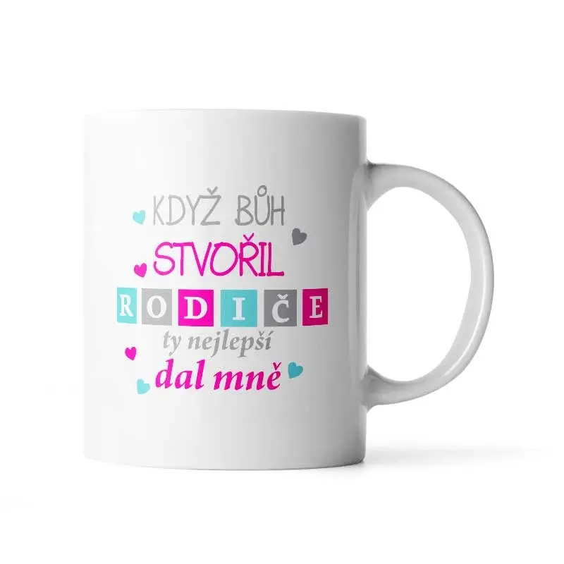 Hrnek Když Bůh stvořil rodiče - 200 ml - espresso