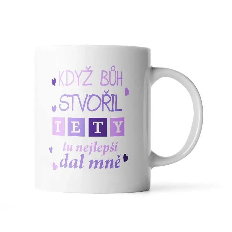 Hrnek Když Bůh stvořil tety - 200 ml - espresso