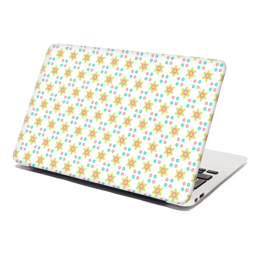 Samolepka na notebook Barevné kytičky - 38x26 cm