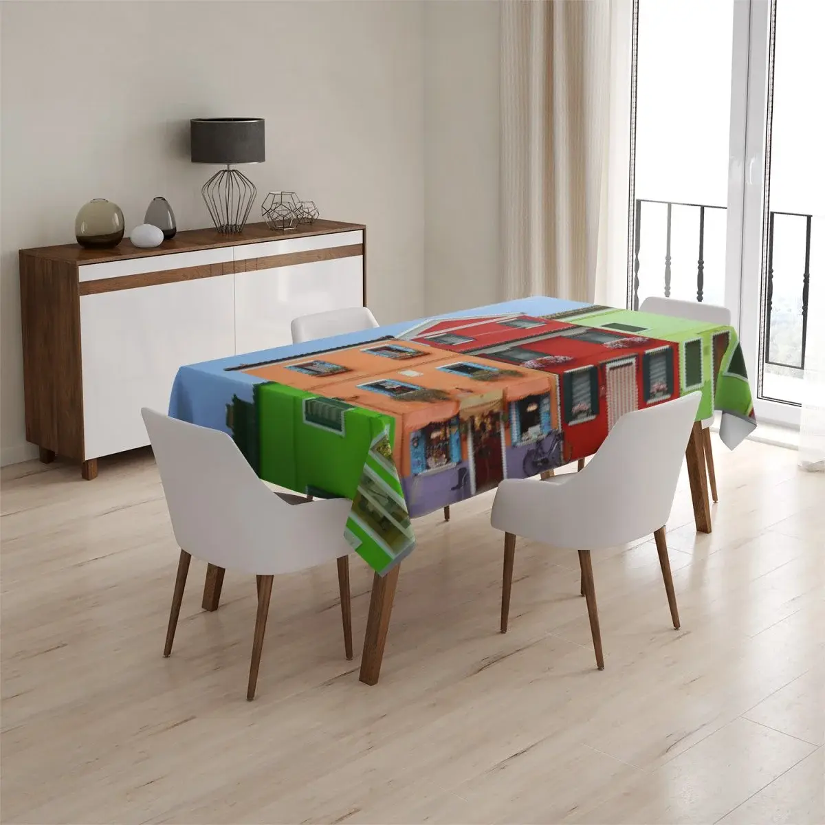 Ubrus Domky - 130x130 cm