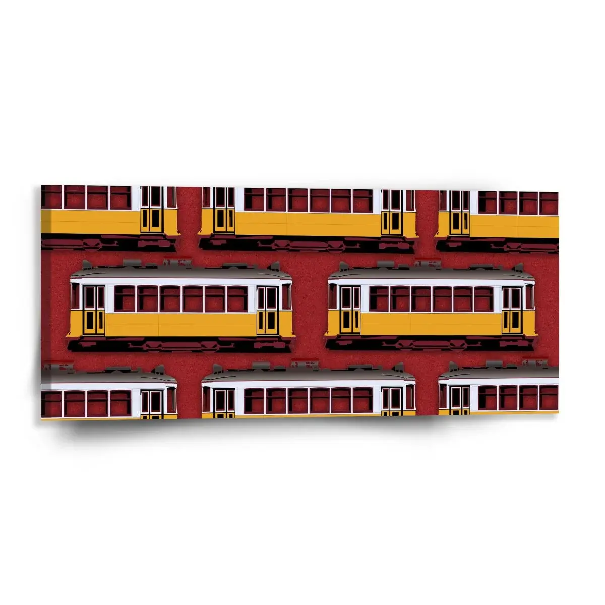 Obraz Lisabonské historické tramvaje Červený Pattern - 110x50 cm
