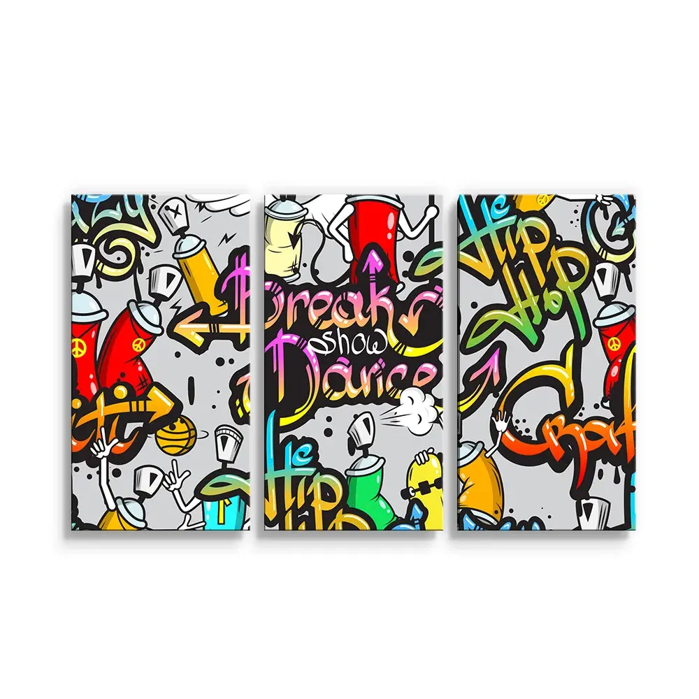 Obraz - 3-dílný Graffiti - 120x80 cm