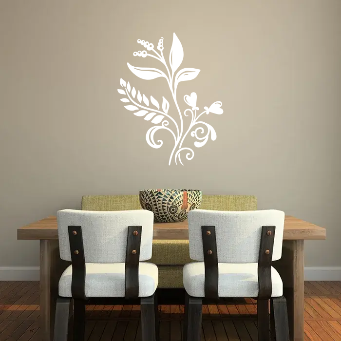 Samolepka na zeď: Květinový ornament 3 - 72x90 cm