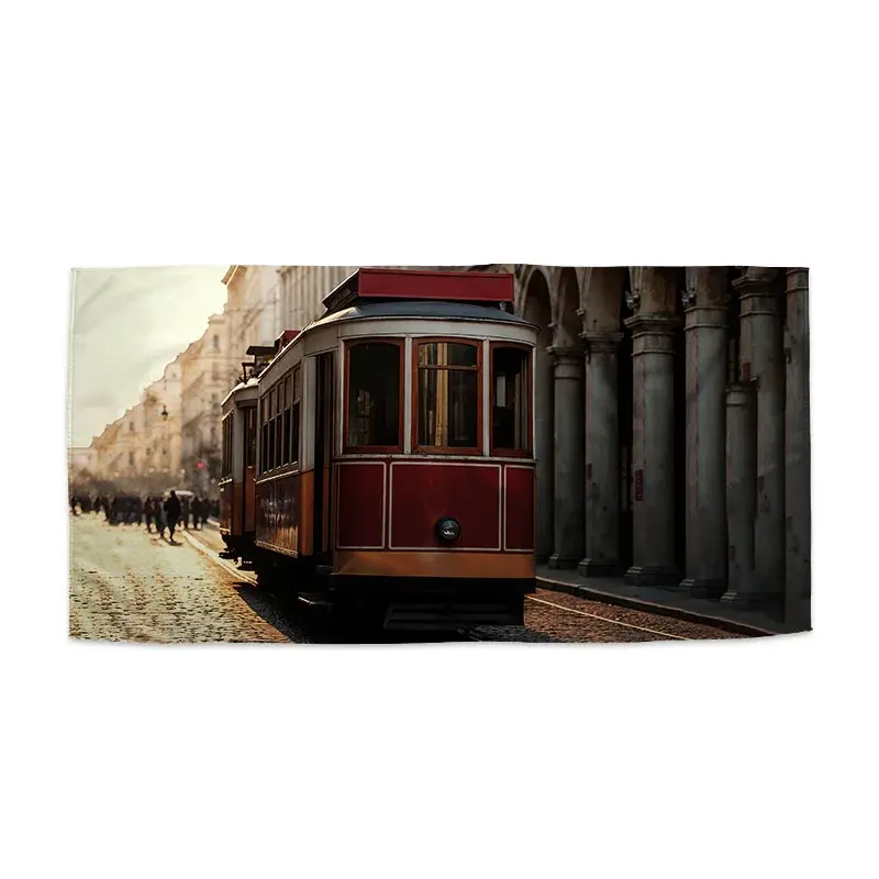 Ručník Historická červená tramvaj - 50x100 cm