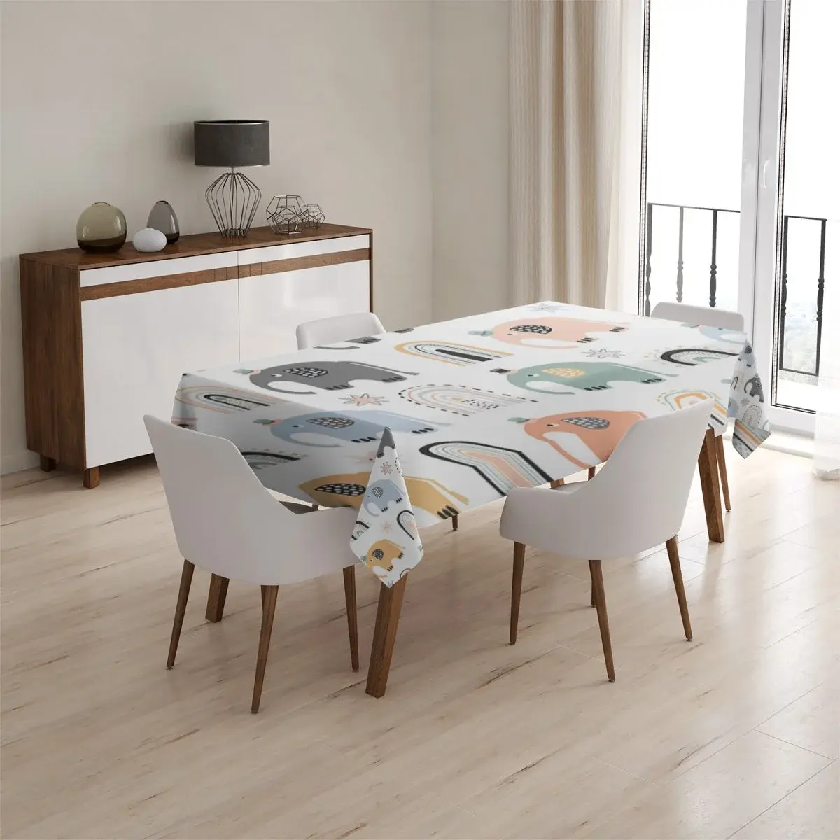 Ubrus Animovaní sloni - 90x90 cm