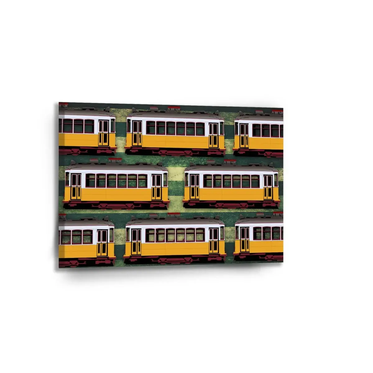 Obraz Lisabonské historické tramvaje Zelený Pattern - 90x60 cm