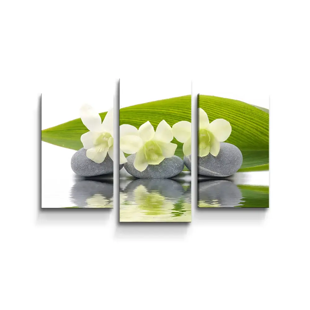 Obraz - 3-dílný Bílá orchidej - 75x50 cm
