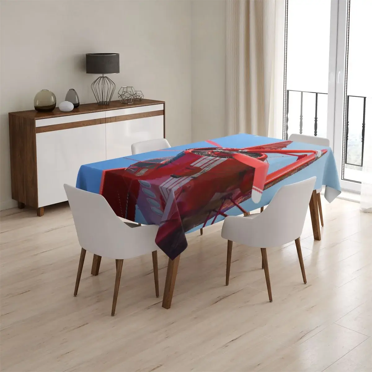 Ubrus Červené letadlo - 90x90 cm