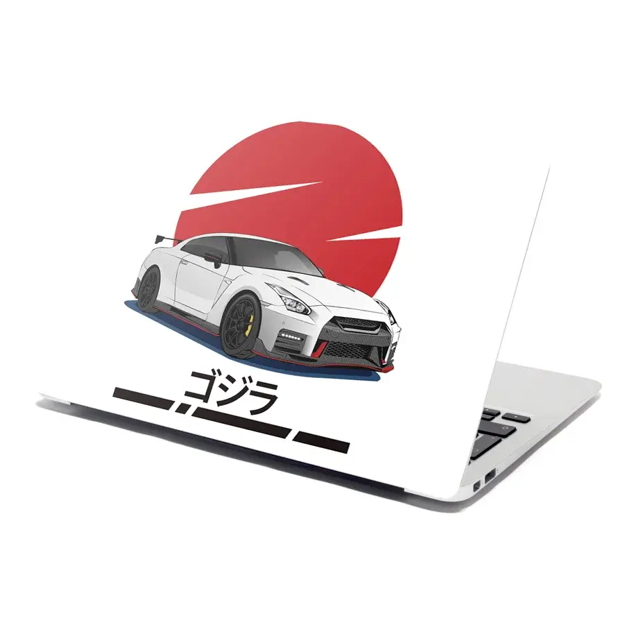 Samolepka na notebook Nissan GTR 35 Japonské slunce - 38x26 cm